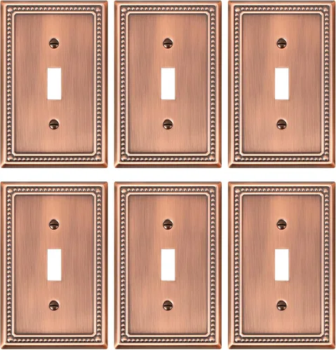 Vista 142 de Paquete de 2 cubiertas de placa de interruptor de luz de doble palanca, cubiertas decorativas de placa de doble interruptor Pearls, placa de pared