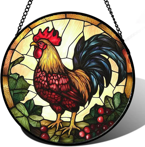 Vista 19 de Atrapasoles de Vidrio Manchado para Colgar en Ventanas, Koi y Loto para Puerta, Decoración del Hogar, Atrapasoles de Pescado, Regalos de Navidad