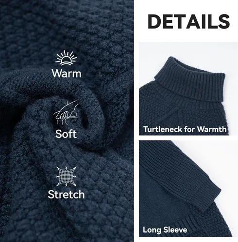 Vista 3 de cyeollo Suéter para perro pequeño, suéteres cálidos de cuello alto para perros pequeños, sudadera tejida para perrito con mangas, suéter de otoño e