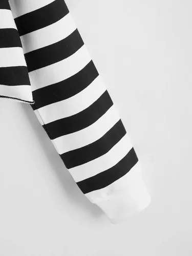 Vista 4 de Floerns Tops cortos de manga larga con estampado de rayas para niñas