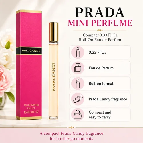 Vista 2 de Prada Candy Eau De Parfum Spray de viaje para mujer, 0.33 onzas Dulce