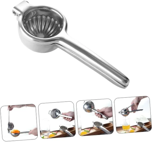 Vista 8 de Exprimidor manual de limón de acero inoxidable, exprimidor de frutas, prensa de cítricos de mano, fácil de usar para el hogar, cocina, bar