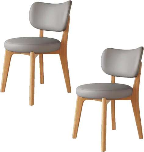 Vista 28 de Juego de sillas de comedor de madera de 1/2/4, sillas de cocina con respaldo curvo, silla de vestíbulo, silla de comedor tapizada, silla de comedor