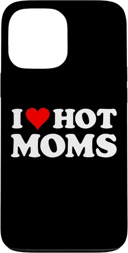 Vista 23 de Funda con texto en inglés "I Love Hot Moms Red Heart para iPhone 16