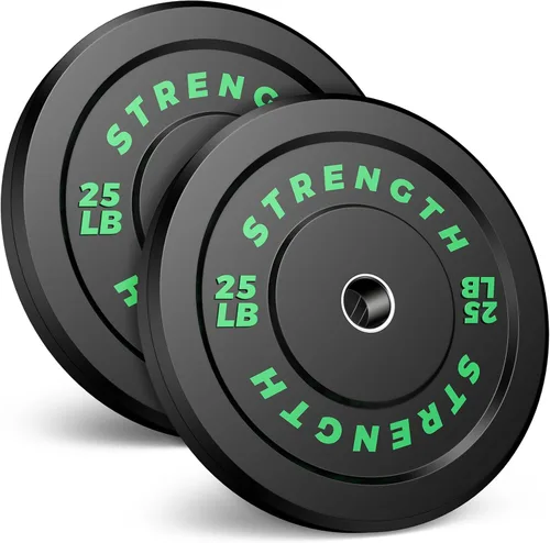 Vista 20 de Juego de Pesas Olímpicas de Parachoques de Goma - Placas de Barra de 2 Pulgadas para Entrenamiento de Fuerza en Gimnasio Casero