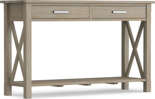 Vista 15 de SIMPLIHOME Kitchener - Mesa auxiliar cuadrada de madera maciza de 21 pulgadas de ancho, color marrón Contemporary accent table with X-design, a