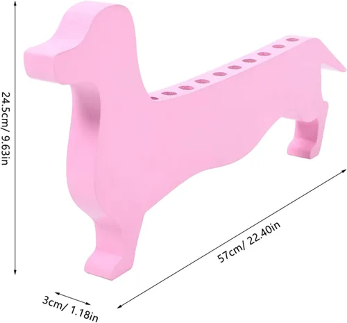 Vista 6 de EXCEART Soporte para pinceles de pintura de madera, soporte de salchicha en forma de perro, organizador de pinceles para artista, estante