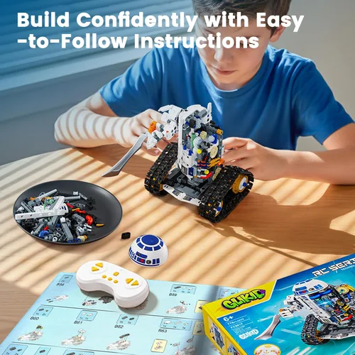 Vista 7 de Kit de construcción de robot STEM 3 en 1, aplicación y kit de robótica de control remoto