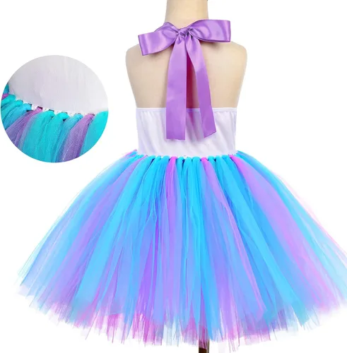 Vista 5 de Davsolly Mermaid Costume for Girls Led Light Up Mermaid Princess Tutu for Birthday Halloween Cosplay Christmas Dress Up Gifts