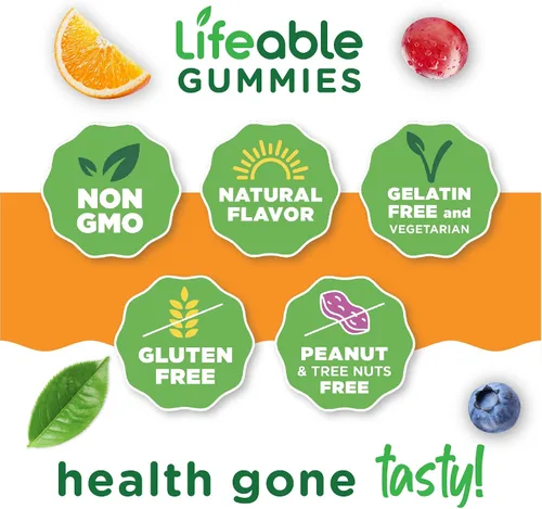 Vista 5 de Lifeable Gomitas de arándano para mujer Suplemento de arándano de gran sabor para la salud del tracto urinario, apoyo de la vejiga y los riñones