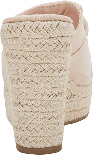 Vista 6 de PiePieBuy Alpargatas de plataforma para mujer, sandalias de cuña con lazo y puntera abierta