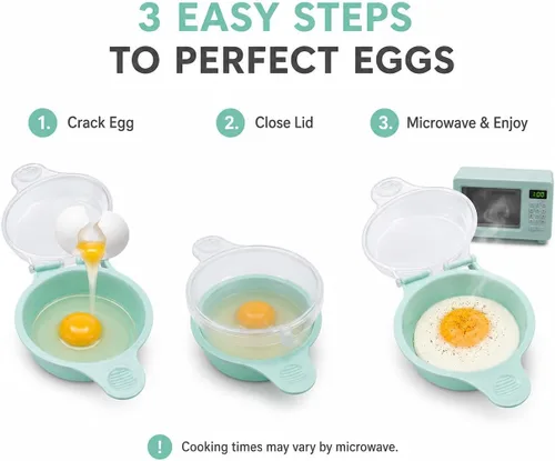 Vista 5 de Cocedor de huevos para microondas para sándwiches y tortillas, escalfador de huevos en microondas sin BPA, máquina para hacer huevos fritos, máquina