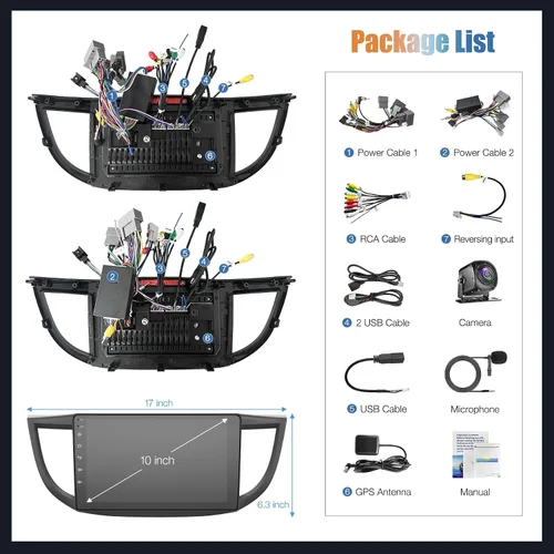 Vista 7 de Radio de coche de 4 GB+64 GB para Honda CRV 2012 2013 2014 2015 2016, pantalla táctil IPS de 10 pulgadas CRV estéreo de coche con Carplay