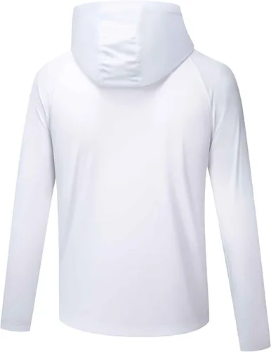 Vista 2 de AODULO Camisetas de manga larga para jóvenes, camisetas de sol para niños, sudaderas con capucha UPF50+ de secado rápido, ajuste para correr