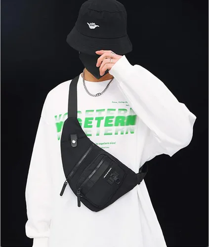 Vista 7 de Bolso bandolera antirrobo cruzado en el pecho, mochila de hombro para mujeres y hombres, bolsa de bolsillo personal ligera para senderismo y viajes