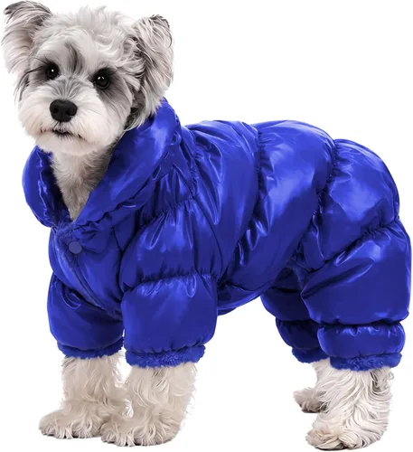 Vista 25 de AOFITEE Abrigo para perro, chaqueta impermeable para perro, abrigo de invierno para perros de cuerpo completo, traje de nieve, chaqueta acolchada a