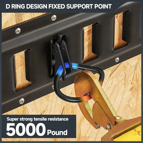 Vista 4 de 12 Piezas de Anclajes de Amarre con Anillo en D para Pista E Accesorios para Pista E para Encerrados Sistema ETrack para Accesorios de Remolque