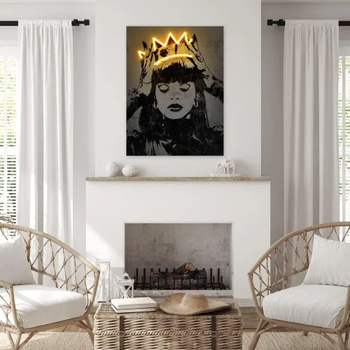 Vista 3 de Fine Art Canvas Ri Ri - Lienzo decorativo para pared por el artista Octavian Mielu para sala de estar, dormitorio, baño, cocina, oficina, bar