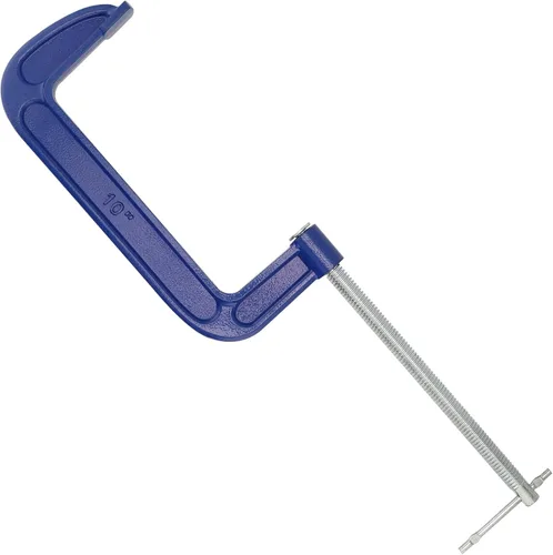 Vista 4 de KEILEOHO Juego de 3 abrazaderas C grandes de 10 pulgadas, abrazaderas C de agarre rápido, abrazadera G resistente para carpintería, color azul