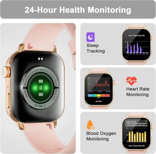 Vista 7 de MFVLP Reloj inteligente para hombres y mujeres, 1.85 pulgadas AMOLED HD reloj de fitness con más de 120 modos deportivos, llamada Bluetooth