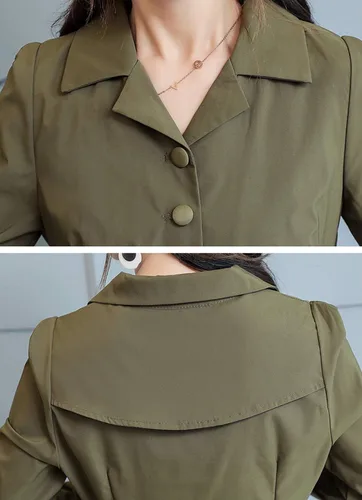 Vista 4 de chouyatou Vestido camisero elegante para mujer con cinturón y acampanado