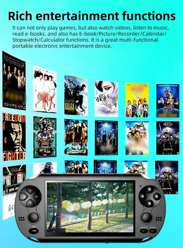 Vista 3 de TAQY 4.3 inch Dual Joystick Video Game Console Built-in 2000 Games Multiple Simulators Support MP4/TV OUT Travel Portable Retro Game Console