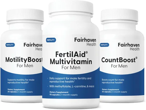 Vista 9 de Fairhaven Health FertilAid para hombres Suplementos de fertilidad para hombres suministro de dos meses Recuento, apoyo de motilidad preconcepción