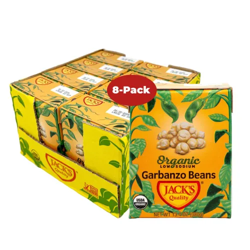 Vista 10 de Jack's Granos de mantequilla blanca orgánica de 13.4 onzas Relleno de proteína y fibra, bajo en sodio y sin OMG (paquete de 8)
