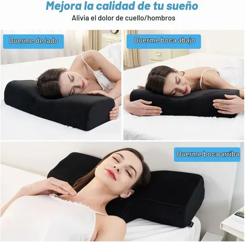 Vista 3 de Almohada de pestañas para extensiones de pestañas, almohada de espuma viscoelástica para el cuello, extensión de pestañas, curva ergonómica que
