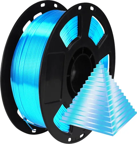 Vista 7 de Bblife - Filamento PLA multicolor de arcoíris, brillante, cambia rápidamente de color y tiene un efecto sedoso, material para impresión 3D, 2.2