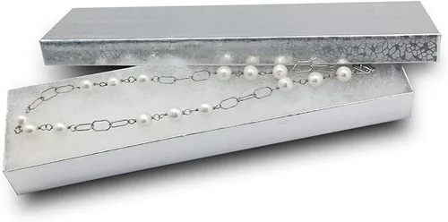 Vista 12 de TheDisplayGuys - Paquete de 100 cajas de cartón rellenas de algodón #33 para joyas, papel de aluminio plateado (3.5 x 3.5 x 1.0 pulgadas)