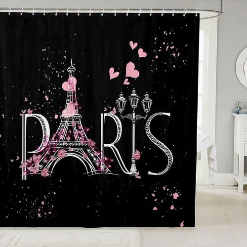 Vista 115 de Feelyou Cortina de ducha con diseño de gato para decoración de baño, bonita cortina de baño para puestos de bañeras, accesorios de baño divertidos