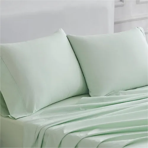 Vista 7 de Linen Closet Juego de sábanas tamaño individual – 100% algodón natural percal, juego de sábanas de cama individual de 3 piezas refrescante