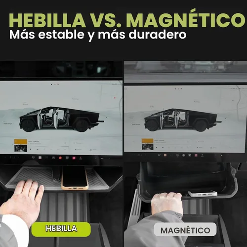 Vista 3 de Organizador debajo de pantalla para accesorios Tesla Cybertruck 2024-2026