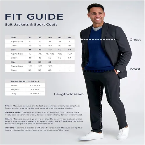 Vista 8 de Men's Premium Stretch Tailored Fit Suit Separates-Pants & Jackets