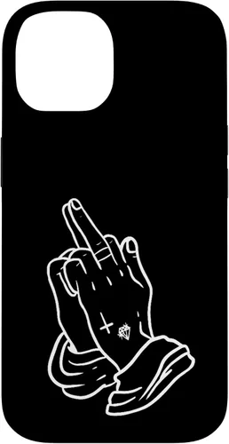 Vista 4 de Praying Hands Show Middle Finger Men's T-Shirt Women Case for iPhone 17