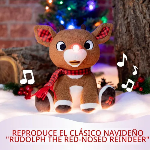 Vista 3 de Rudolph el reno de nariz roja - Muñeco de peluche con música y luces