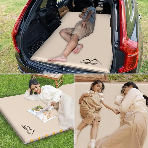 Vista 6 de Colchoneta de aire para SUV, cama de coche para acampar, colchón de camping inflable con bomba de aire, colchón de camping de espuma viscoelástica