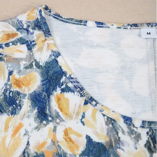 Vista 5 de Deuyo - Vestidos para mujeres maduras, vestidos para mujeres 2023, vestido plisado por debajo de la rodilla con cuello redondo (M, G)