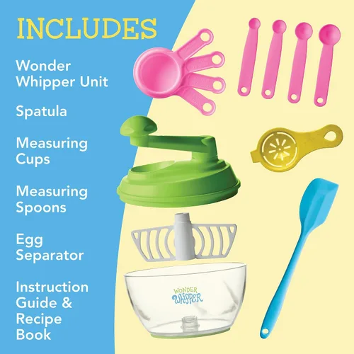 Vista 3 de MindWare Kitchen Science Academy Wonder Whipper - Juego de cocina divertido y educativo para niños de 6 años en adelante, mezclador de manivela