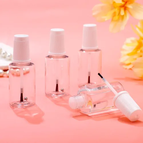 Vista 7 de Irenare 20 botellas vacías recargables de esmalte de uñas de 0.7 onzas líquidas, envase de plástico para esmalte de uñas, botella vacía con mezcla