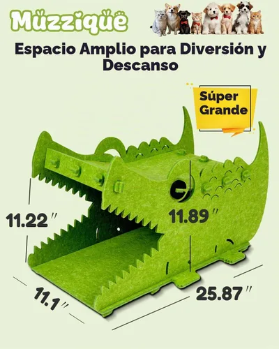Vista 6 de Casa de cama para gatos de fieltro grueso, condominio de escondite para Verde