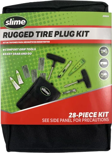 Vista 8 de Slime 20458 Kit de Parche y Tapón para Reparación de Neumáticos, Serie Pro, Lata de Almacenamiento, 10 Piezas