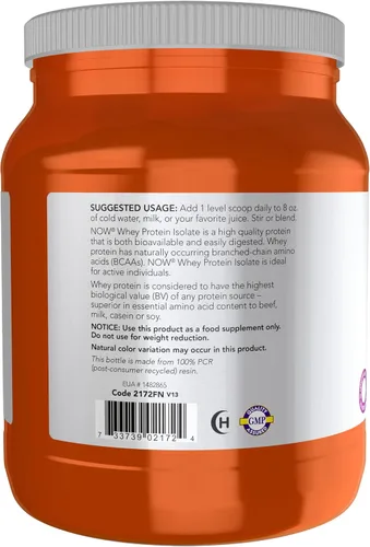 Vista 3 de NOW Sports polvo sin sabor de proteína de suero de leche, 1.2 libras