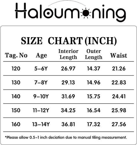 Vista 7 de Haloumoning Leggings deportivos para niños con pantalones cortos 2 en 1 para correr, entrenamiento, pantalones deportivos de 5 a 14 años
