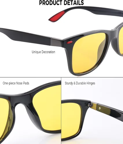 Vista 5 de Night Vision Glasses for Men Women, Anti Glare HD Polarized Sunglasses Driving UV400 Protection
