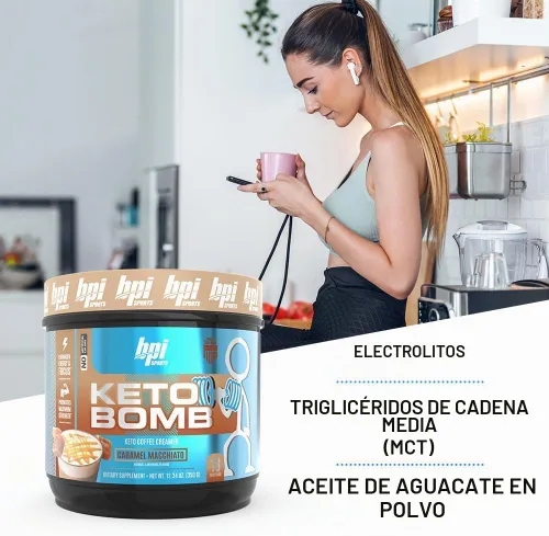Vista 4 de Suplemento Dietario BPI Sports Keto Bomb Batido ketogénico para café y té, 1, 1