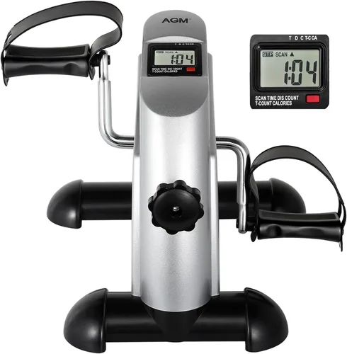 Vista 10 de Mini Exercise Bike, AGM Under Desk Bike Pedal Exerciser Foot Cycle Arm & Leg Pedal Exerciser with LCD Screen Displays