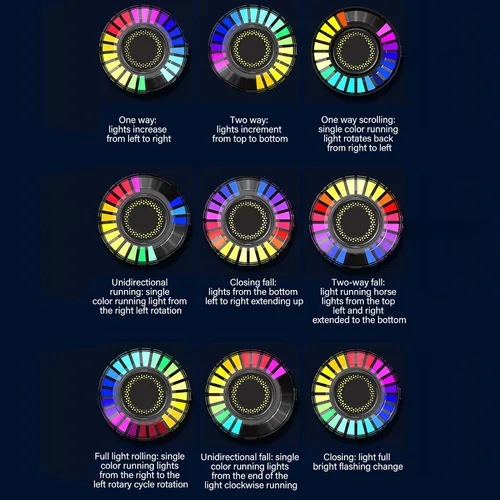 Vista 7 de Luces interiores para automóvil, 2 lámparas magnéticas de ritmo RGB, 32 bits que cambian de color, control de aplicación, luz de ritmo LED de música