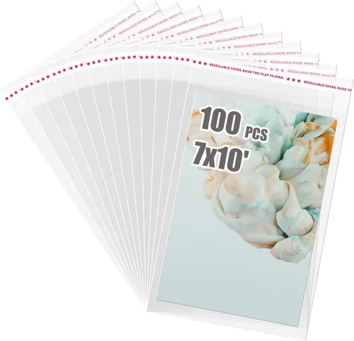 Vista 15 de Egofine Bolsas de celofán autosellables, 100 bolsas transparentes resellables para tapetes de fotos de 10 x 14 pulgadas